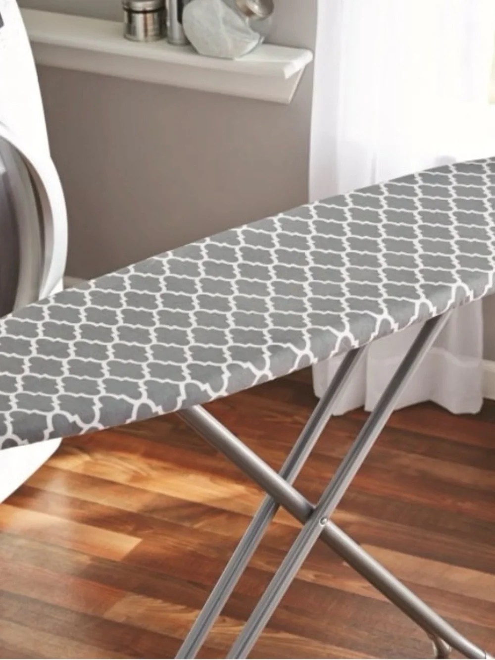 Mainstays Gray & White Geometric Ironing Board Cover & Pad